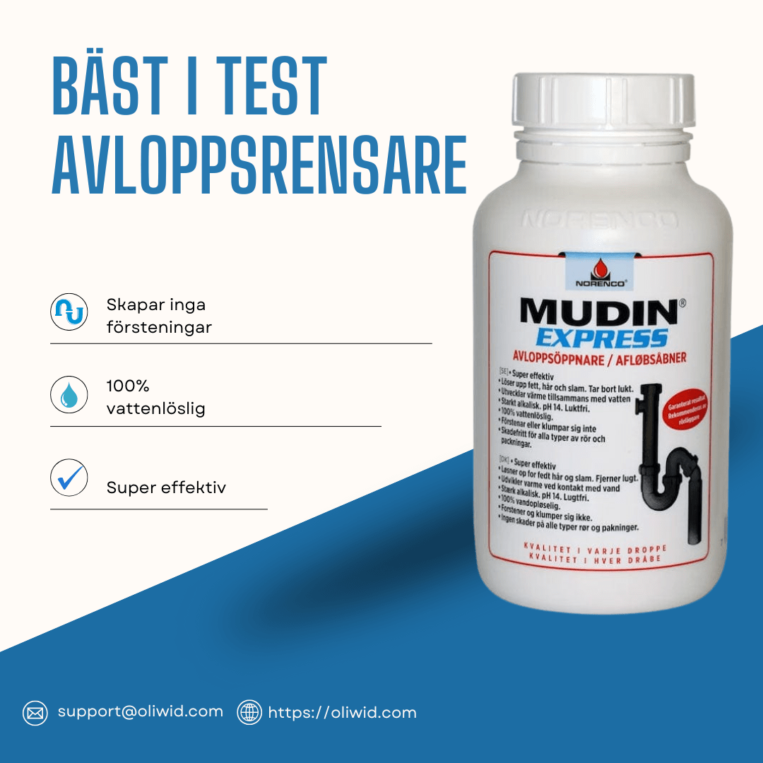 avloppsrensare mudin express, bäst i test, propplösare