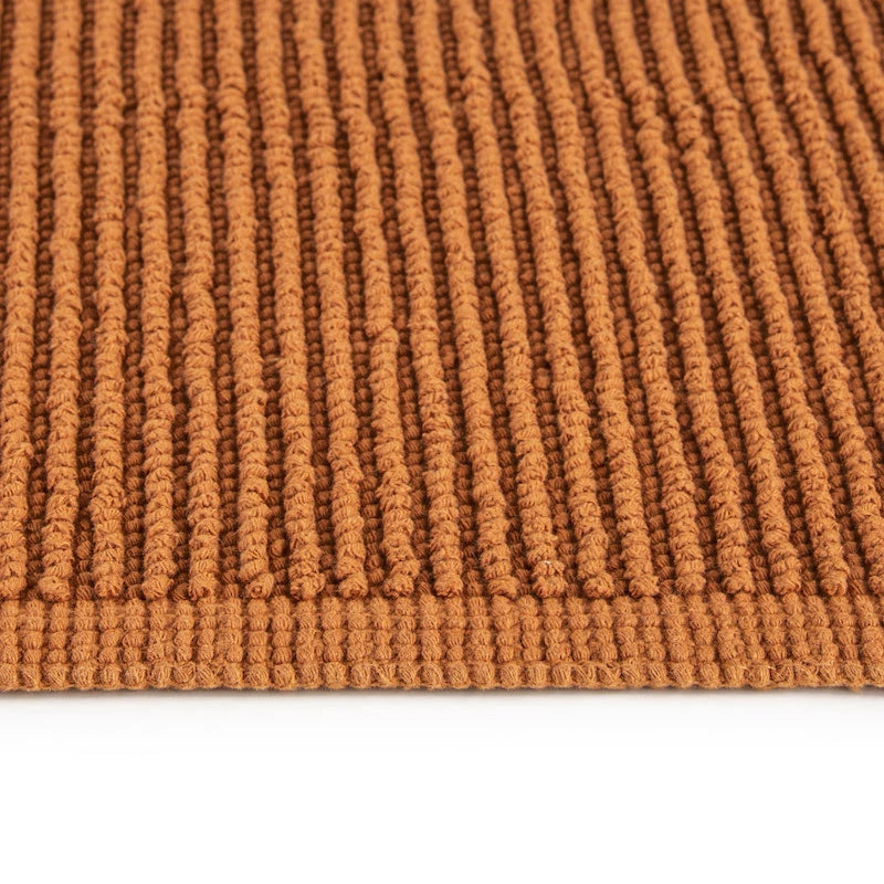 Ribbon duschmatta i högkvalitativ 100% bomull, snabbtorkande, halskyddad, närbild