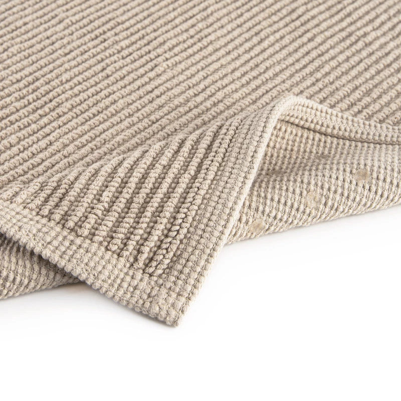 Ribbon duschmatta i högkvalitativ 100% bomull, snabbtorkande, halskyddad, materialbild