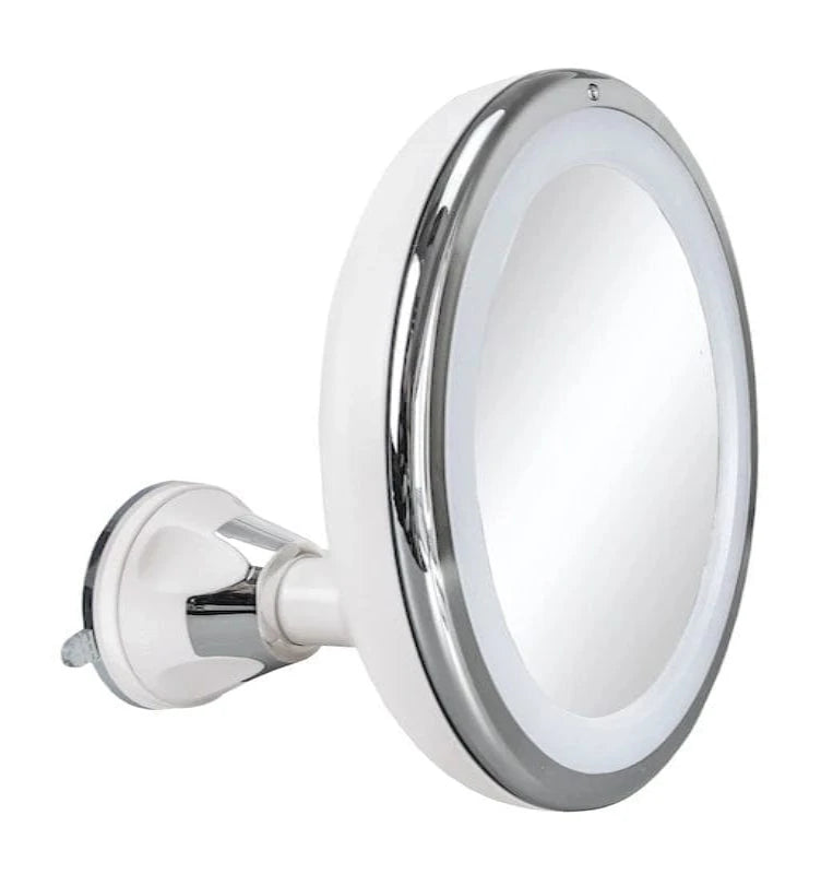 Spegel med sugpropp, dimbard LED ljus och 10X förstoring