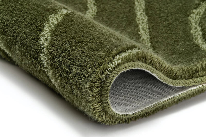 Badrumsmattan Tram 100% polyakryl, halkskyddad undersida, materialbild